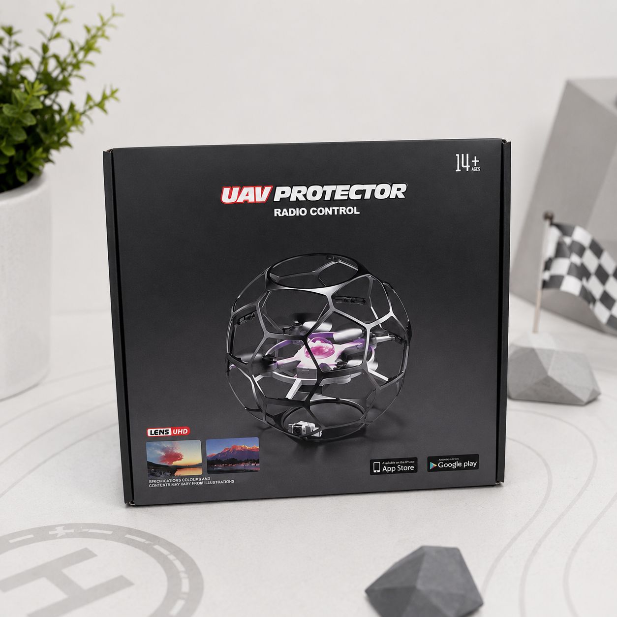 UAV Protector Radio-Controlled Cage Drone with Camera