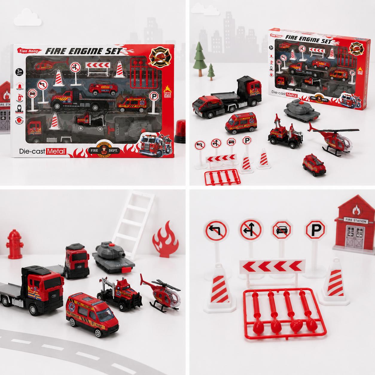 Die-Cast Fire Engine & Rescue Vehicle Playset
