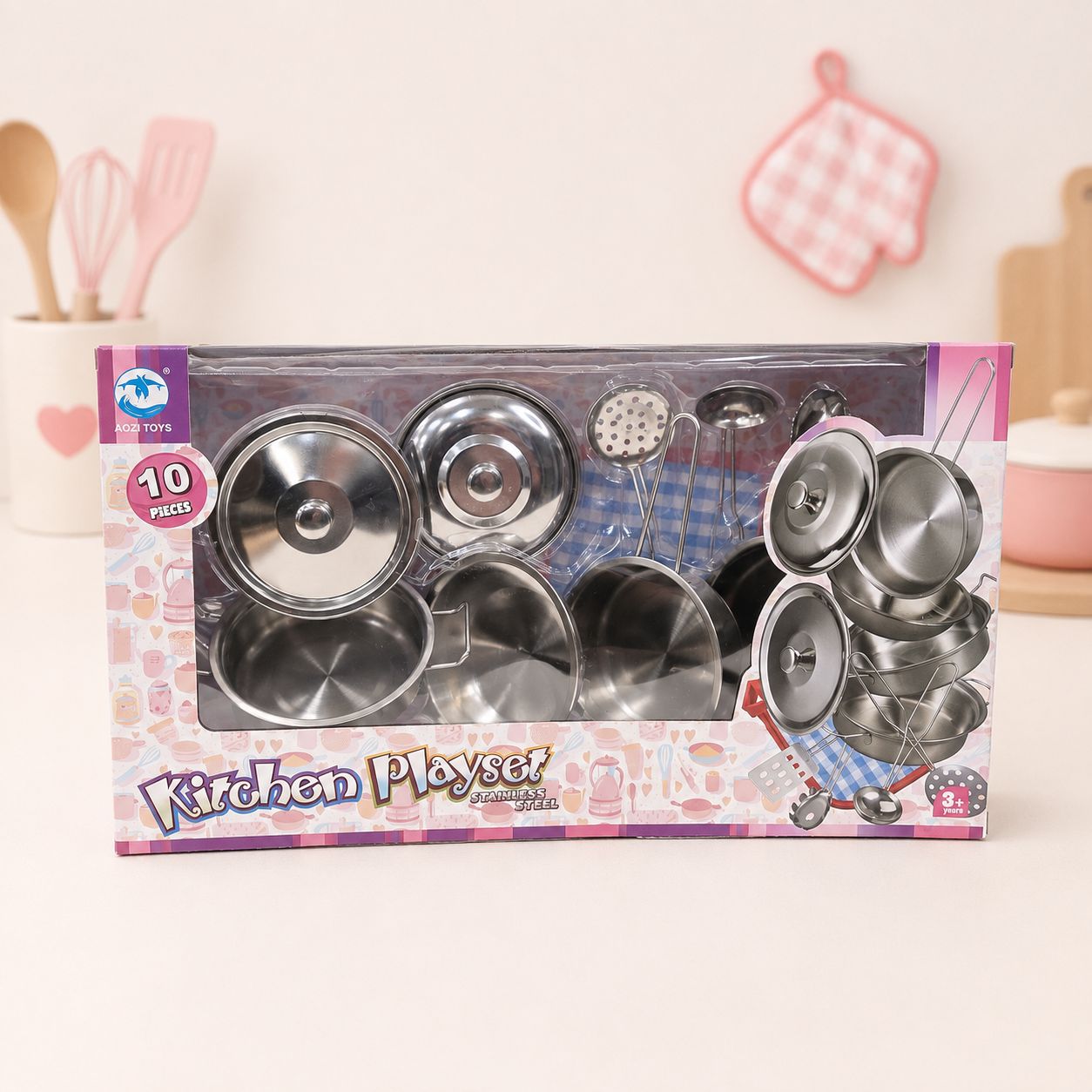 Kids’ 10-Piece Stainless Steel Kitchen Playset