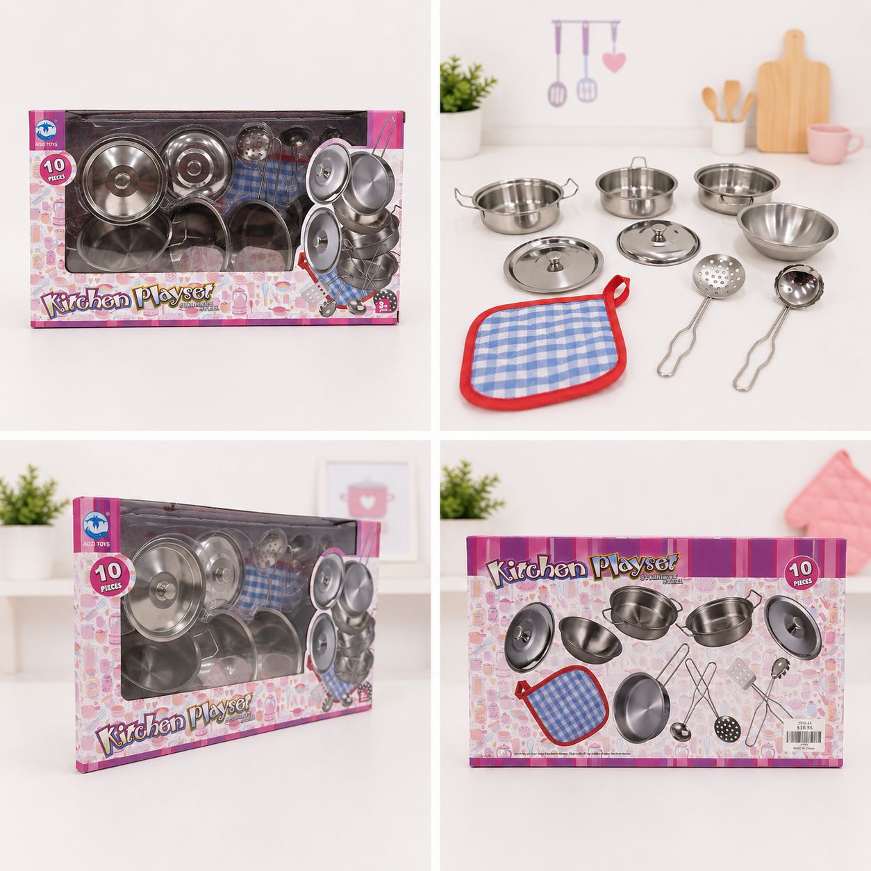 Kids’ 10-Piece Stainless Steel Kitchen Playset