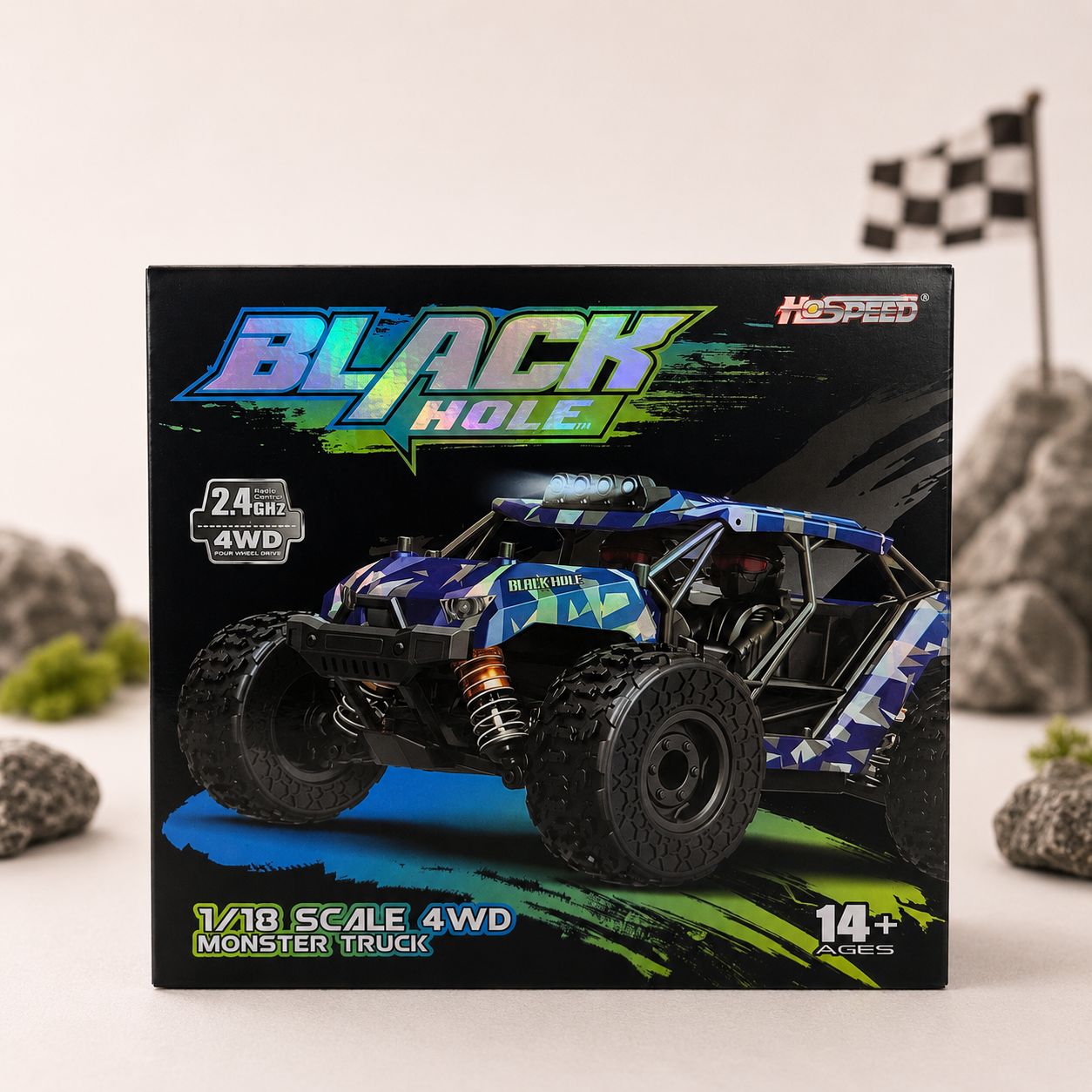 Black Hole 1:18 Scale 4WD Remote Control Monster Truck