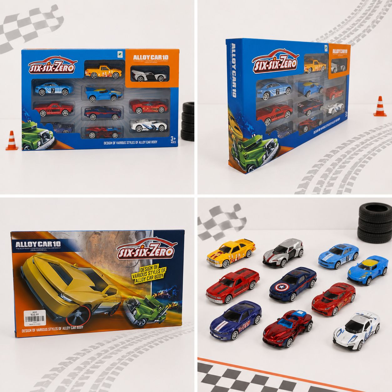 Six-Six-Zero 10-Piece Alloy Toy Car Set