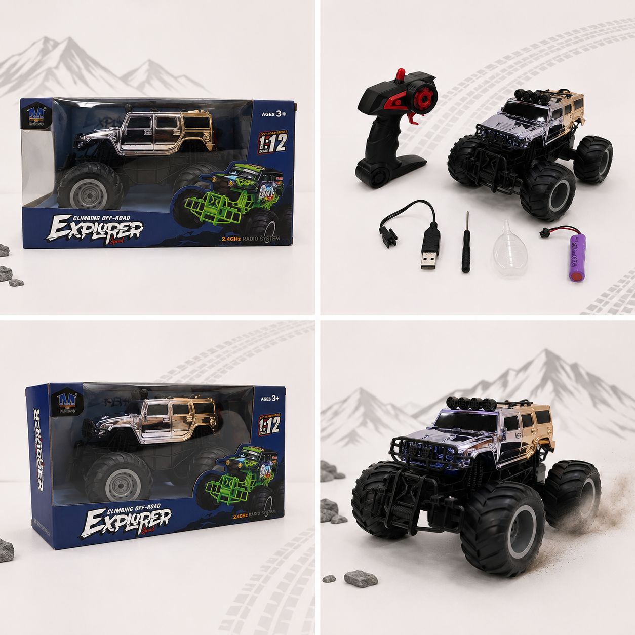 1:12 Climbing Off-Road RC Monster Truck – Silver