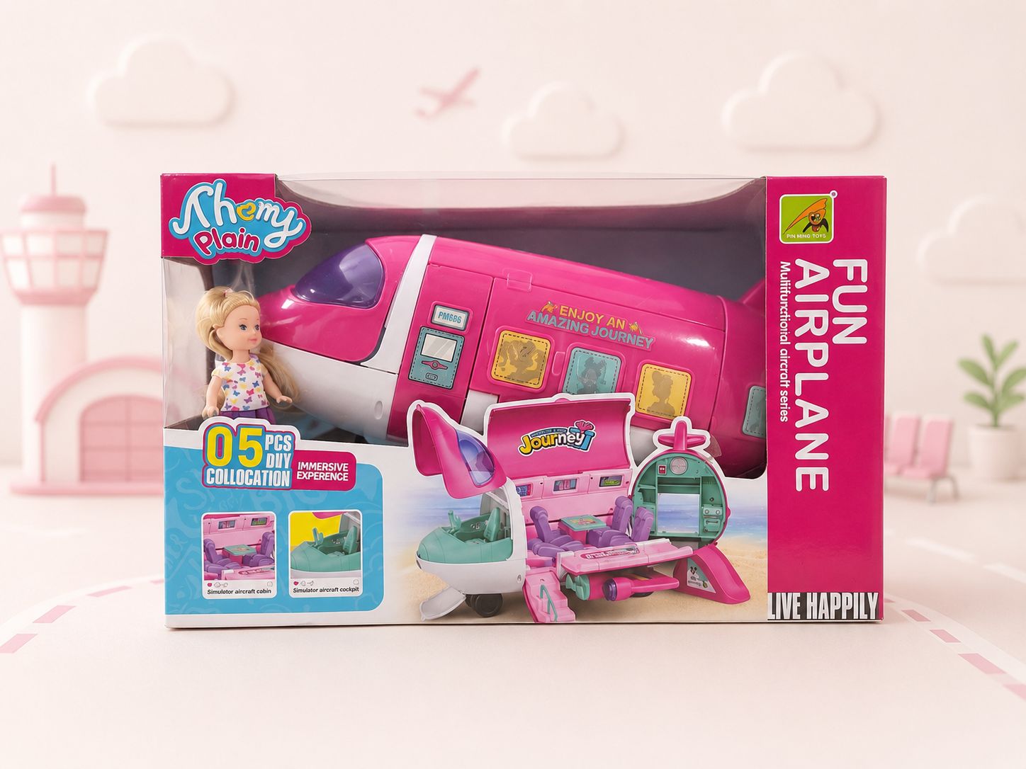 Kids’ 5-Piece Fun Airplane & Doll Playset
