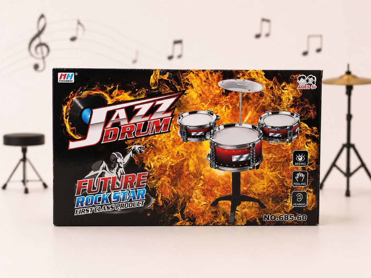 Kids’ Jazz Drum Play Set with Cymbal – 685-60