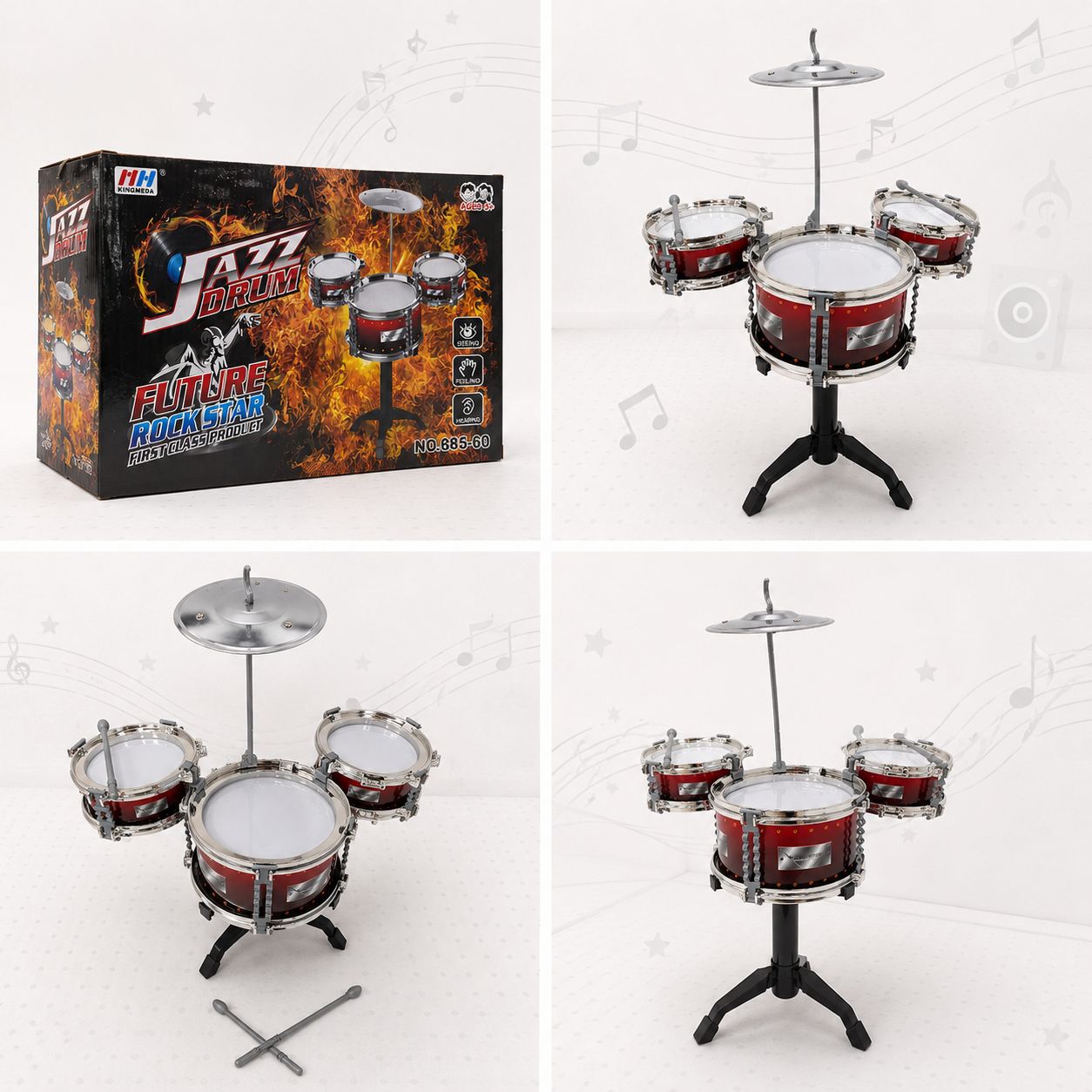 Kids’ Jazz Drum Play Set with Cymbal – 685-60