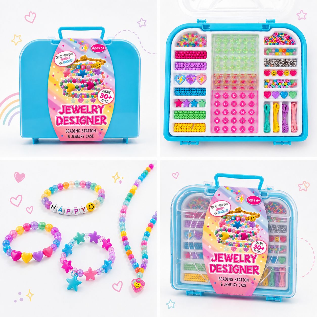 Kids’ Jewelry Designer Beading Kit with Carry Case