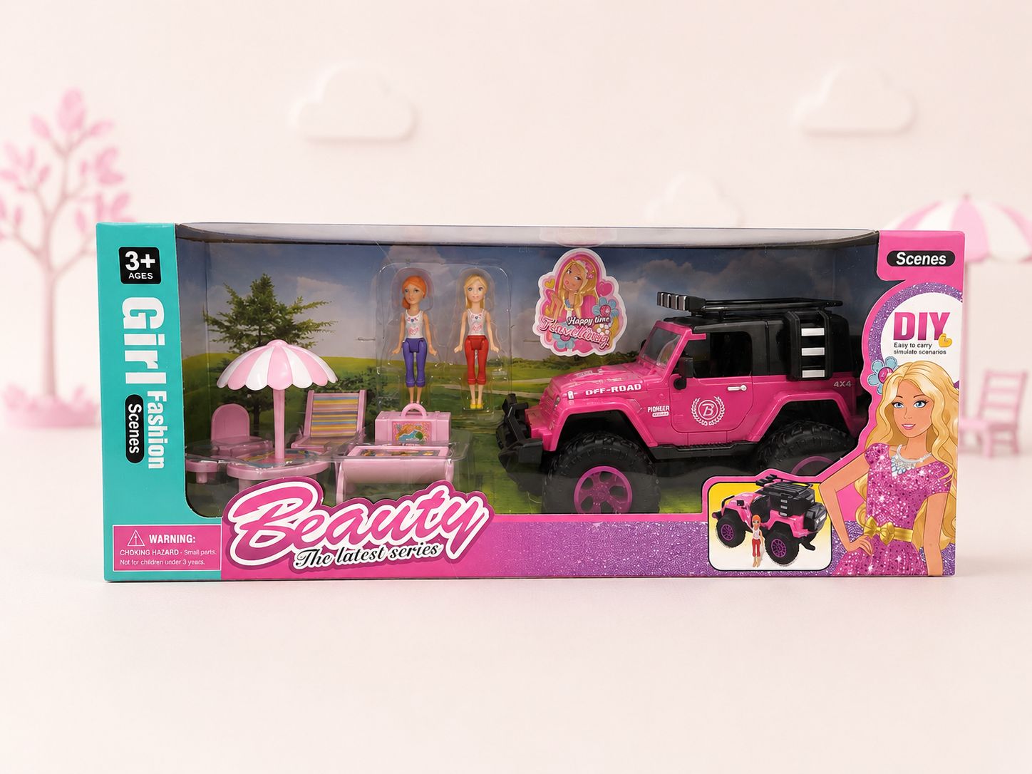 Girls’ Off-Road Jeep & Dolls Picnic Playset