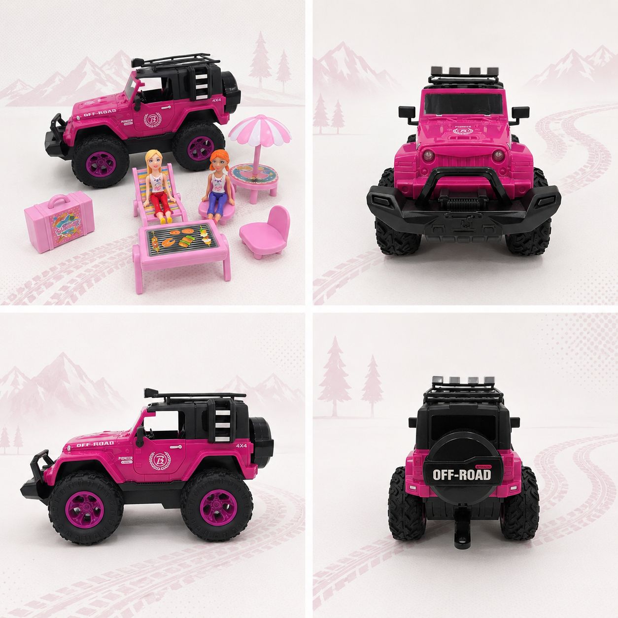 Girls’ Off-Road Jeep & Dolls Picnic Playset