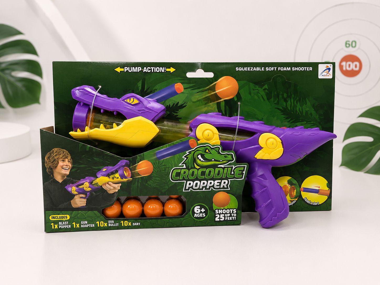 Crocodile Pump-Action Foam Ball & Dart Blaster