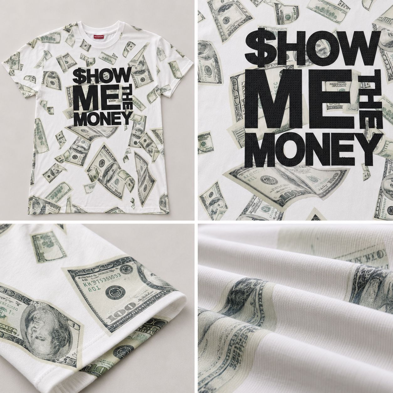 Victorious Men’s Show Me the Money Graphic T-Shirt – White