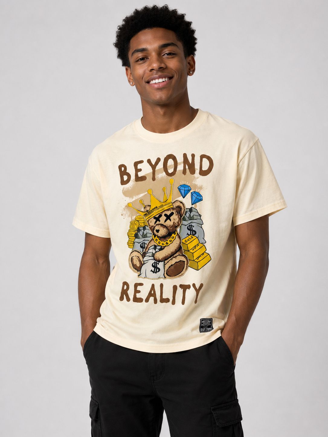 Victorious Boys Beyond Reality Graphic Patch T-Shirt – Off White