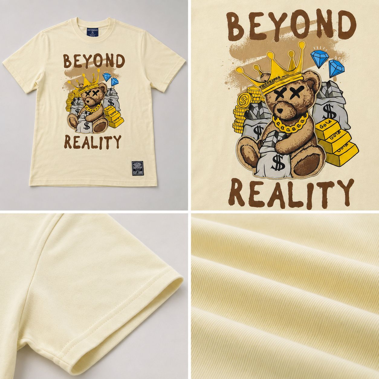 Victorious Boys Beyond Reality Graphic Patch T-Shirt – Off White