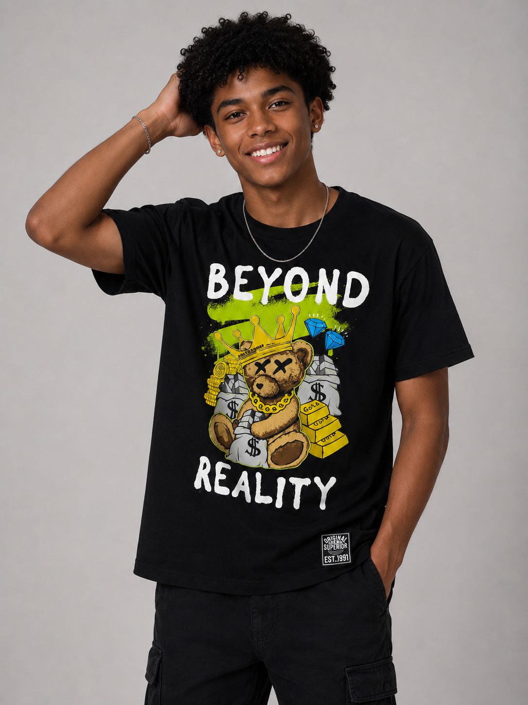 Victorious Boys’ Beyond Reality Patch T-Shirt – Black