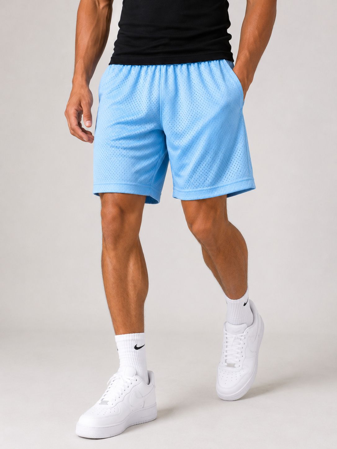 Hill Adult Mesh Sports Shorts – Sky Blue