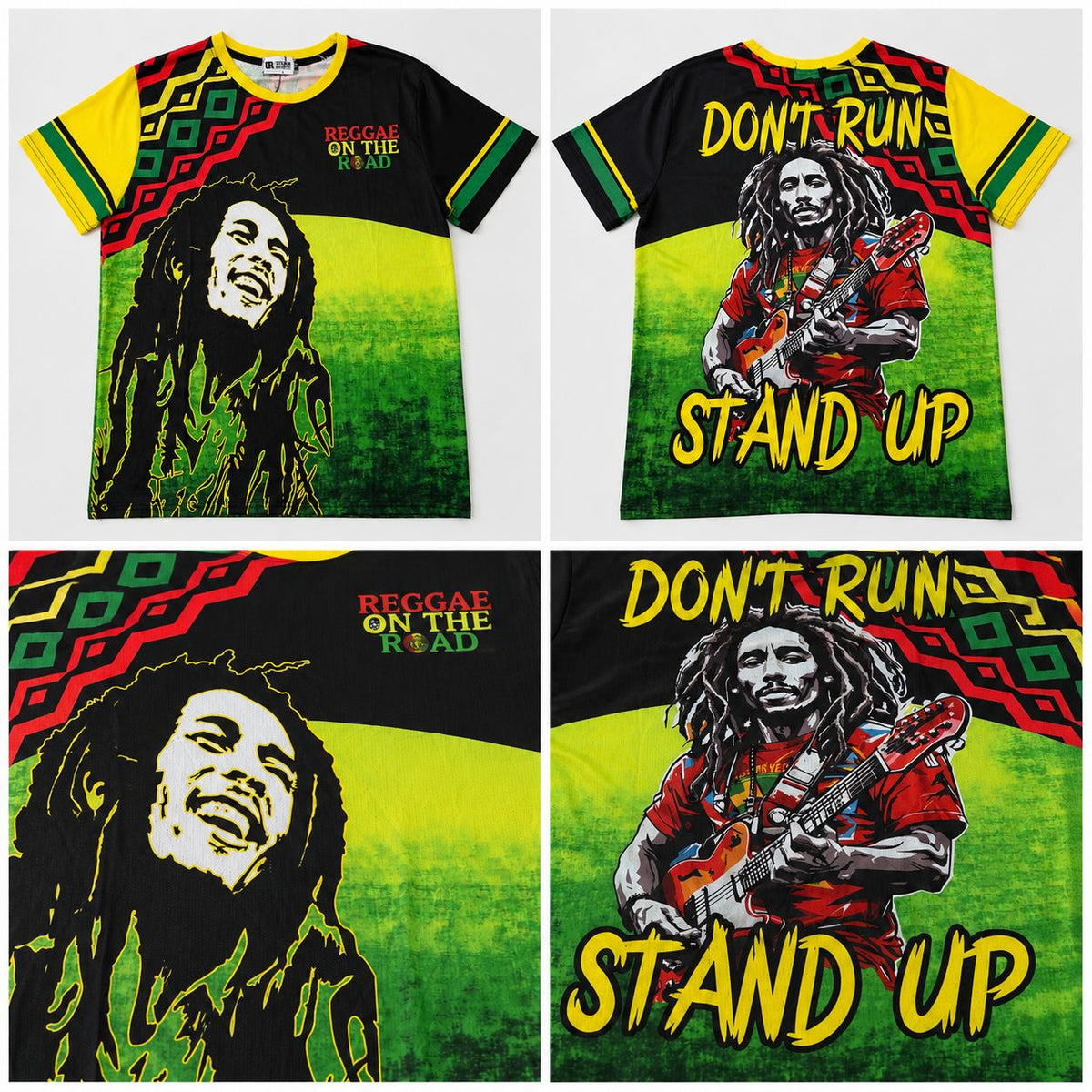 Men’s Bob Marley Stand Up Graphic T-Shirt – Rasta Colours