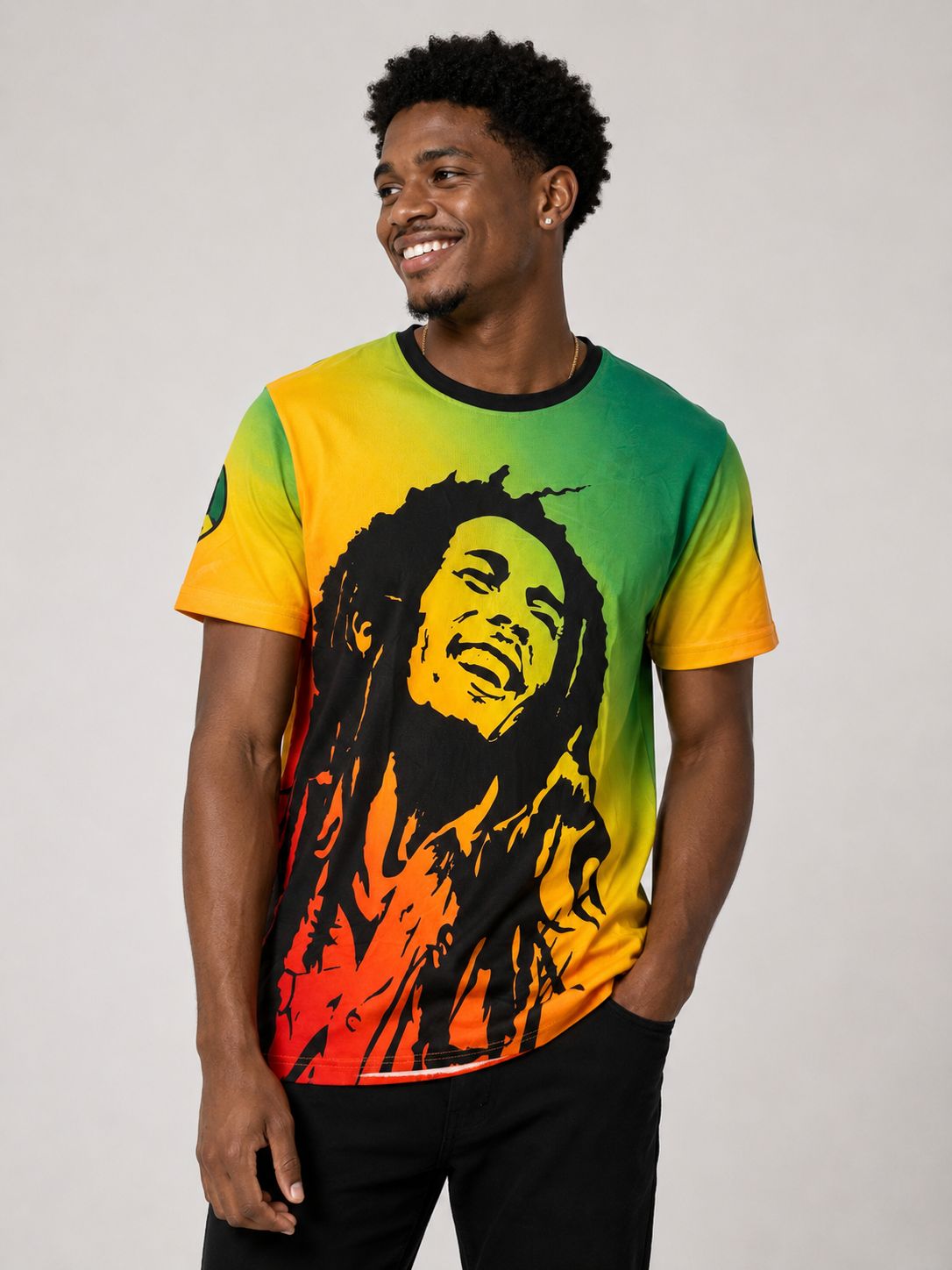 Men’s Bob Marley One Love Graphic T-Shirt – Rasta Colours