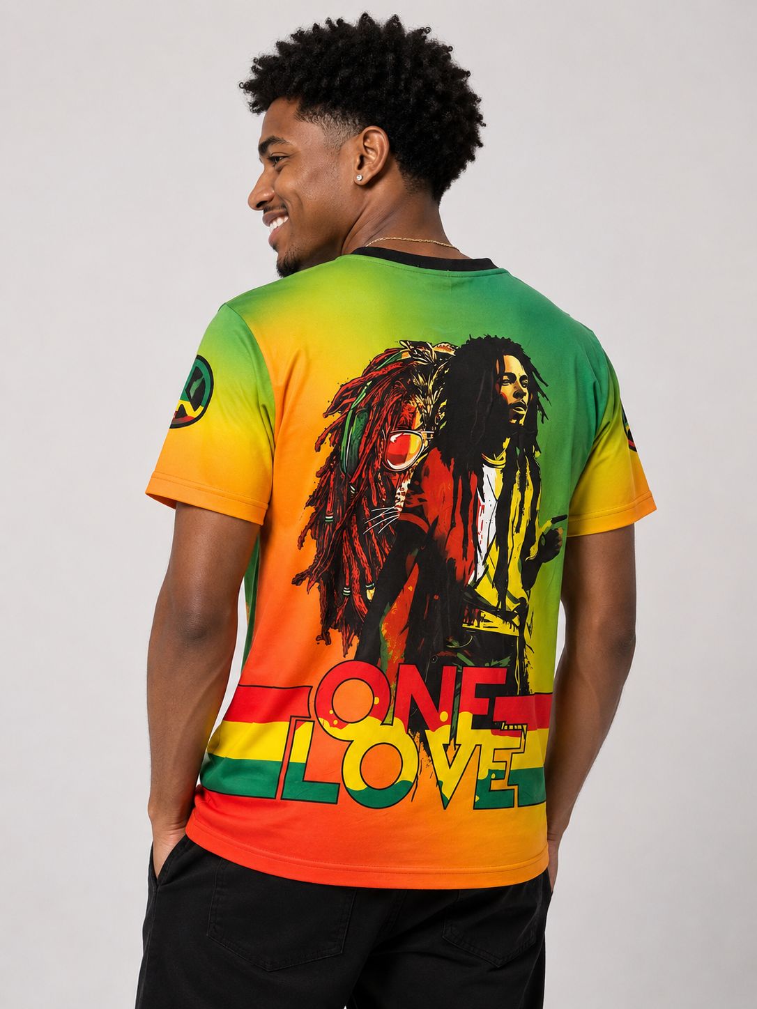 Men’s Bob Marley One Love Graphic T-Shirt – Rasta Colours