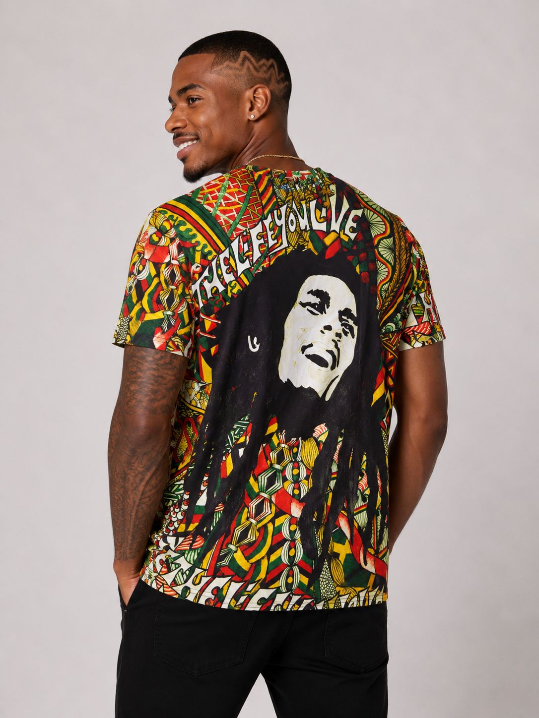Men’s Bob Marley Feel the Love All-Over Graphic T-Shirt
