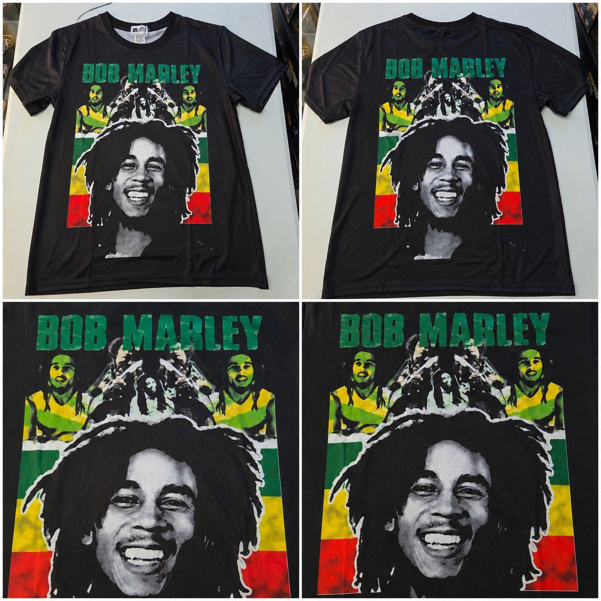 Men’s Bob Marley Rasta Portrait Graphic T-Shirt – Black