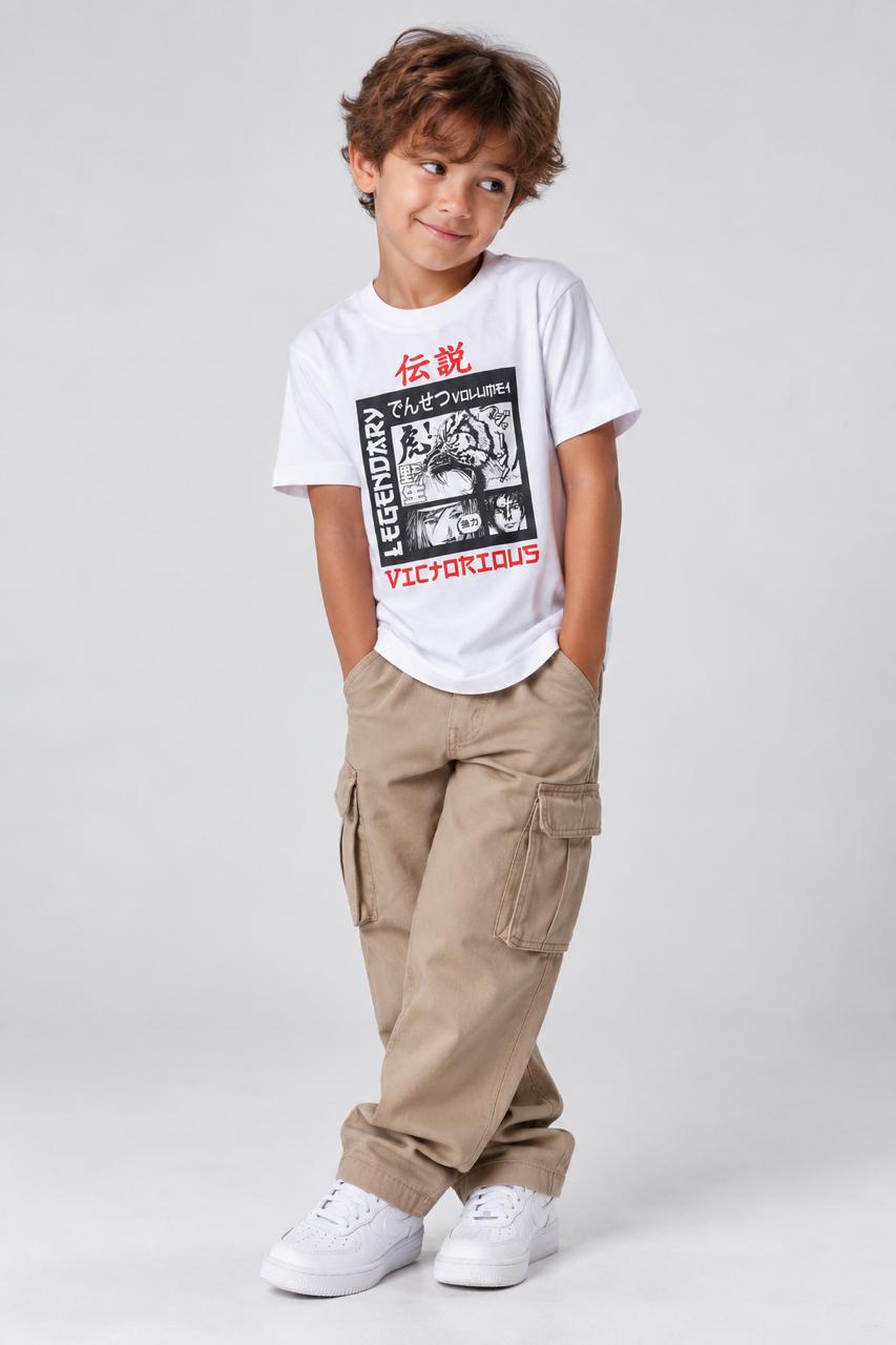 Victorious Kids’ Legendary Tiger Graphic T-Shirt – White