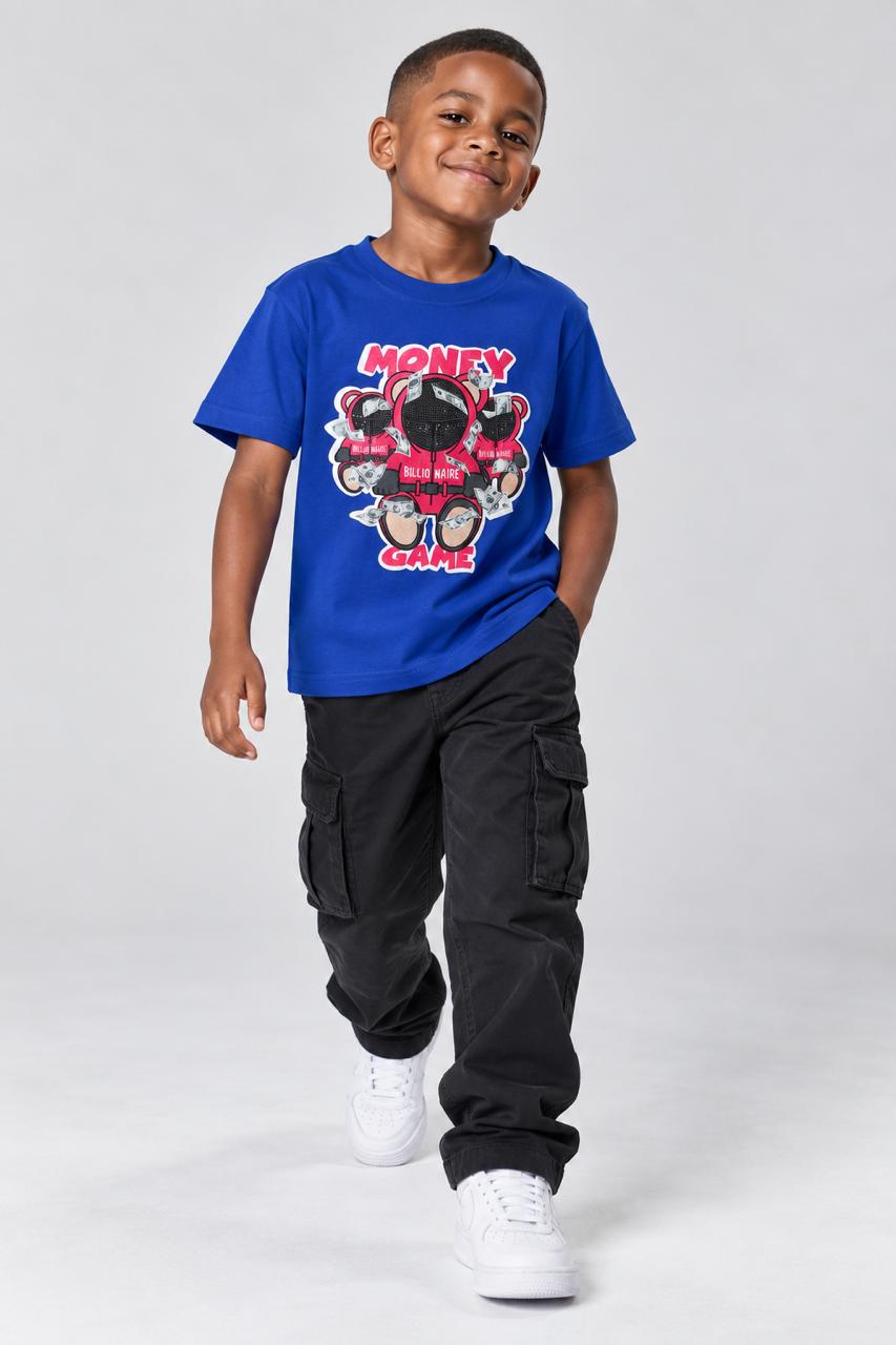 Victorious Kids’ Money Game Bear Graphic T-Shirt – Royal Blue