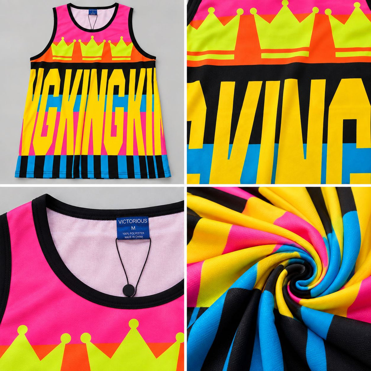 Victorious Men’s Crown Logo Graphic Tank Top – Multicolour