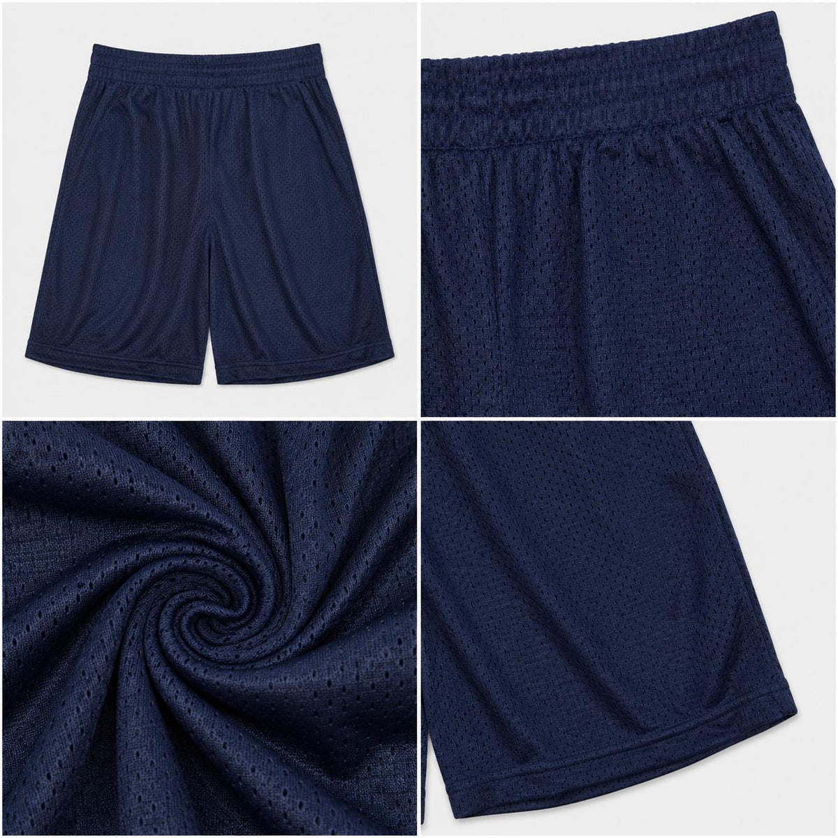 Men’s Plain Mesh Basketball Shorts – Navy Blue