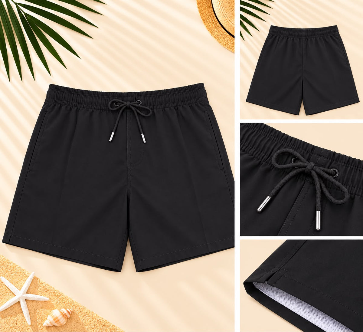 Men’s Classic Beach Shorts – Black