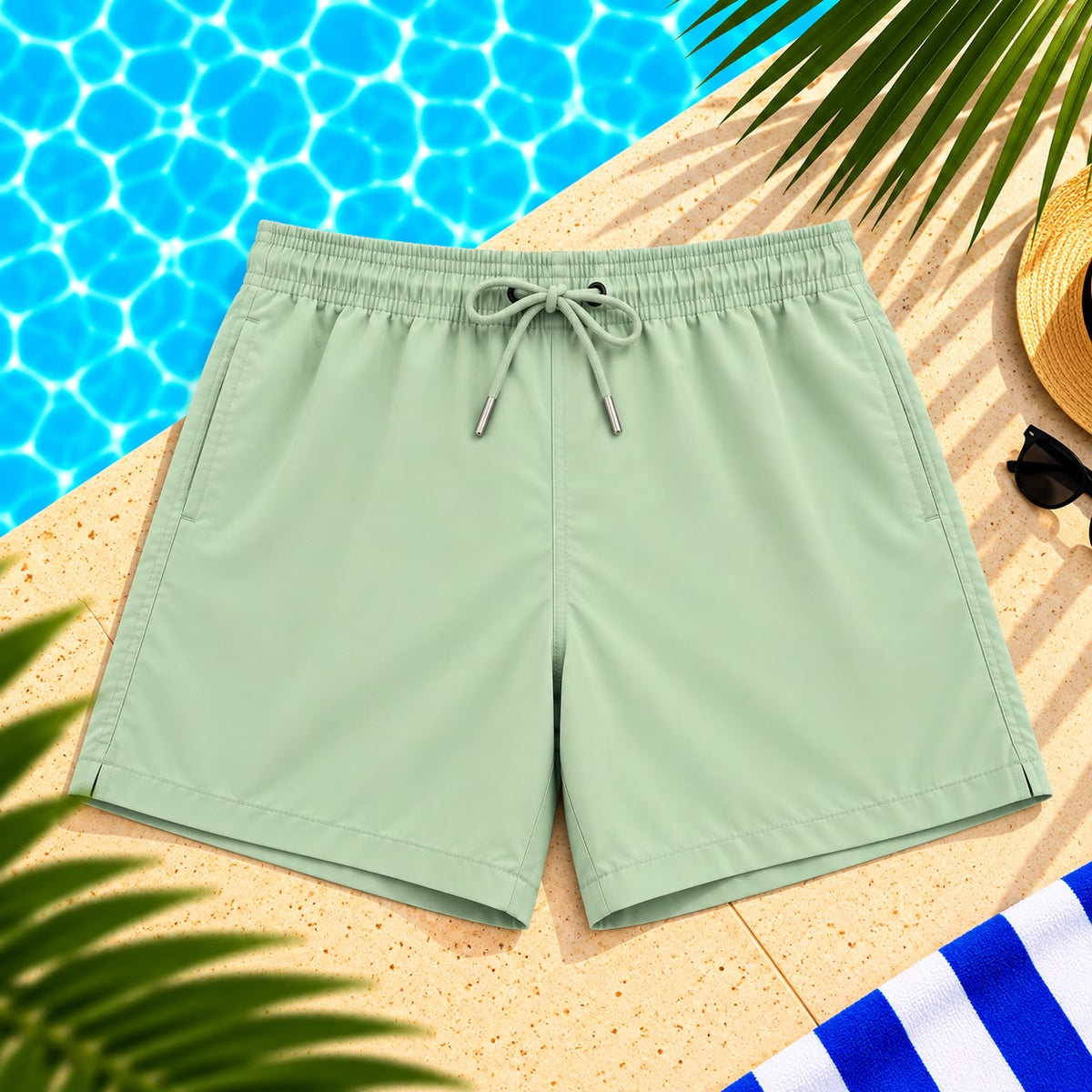 Classic Drawstring Shorts – Sage Green