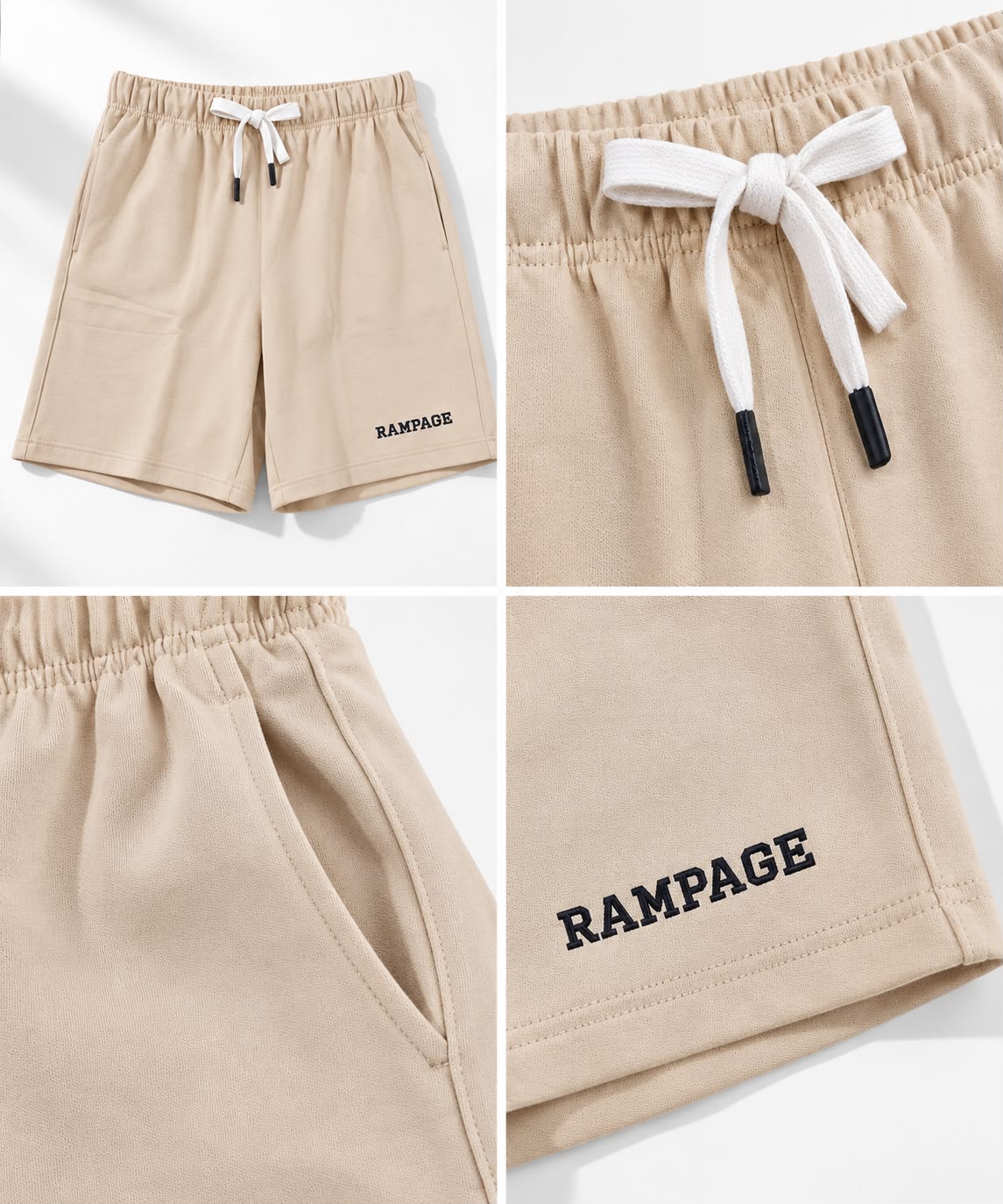 Casual Drawstring Shorts – Beige