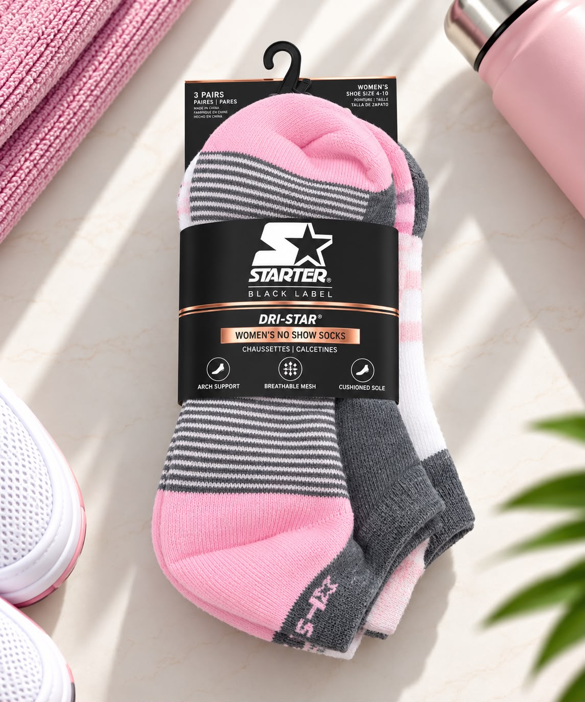 Starter Women’s No-Show Socks – 3 Pair Pack | Size 9–11