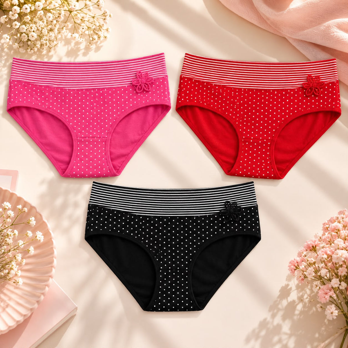 Women’s Polka Dot Brief Underwear – XL