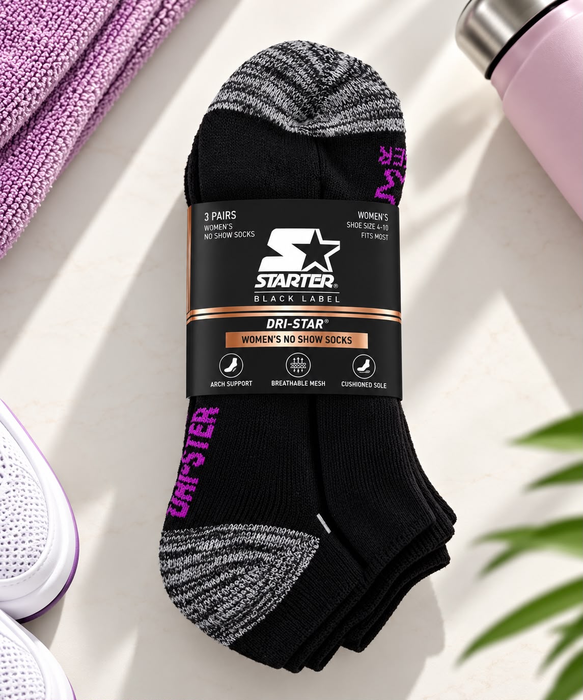 Starter Women’s No-Show Socks – 3 Pair Pack | Size 9–11