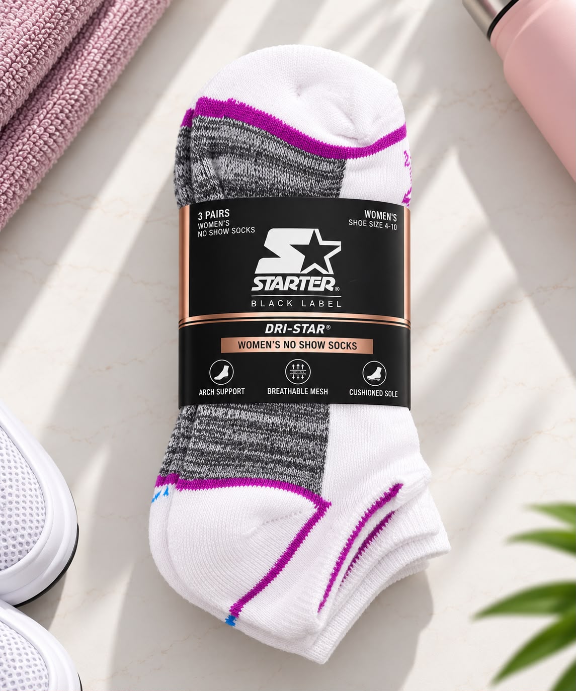 Starter Women’s No-Show Socks – 3 Pair Pack | Size 9–11
