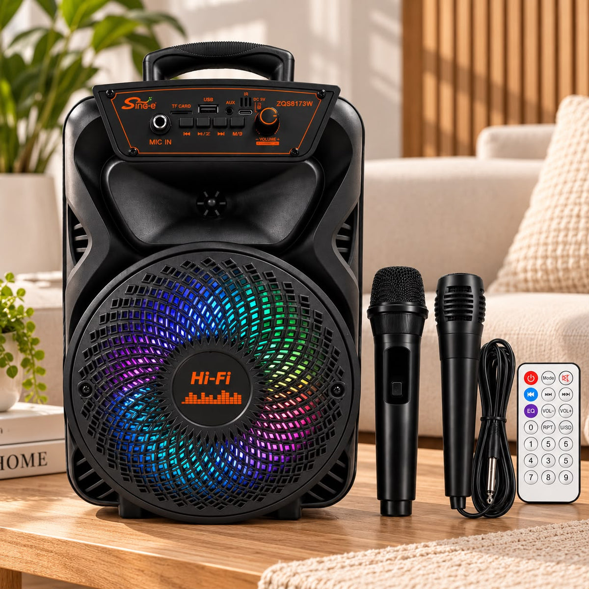 Sing-e 8″ Portable Bluetooth Karaoke Speaker – ZQS8173W