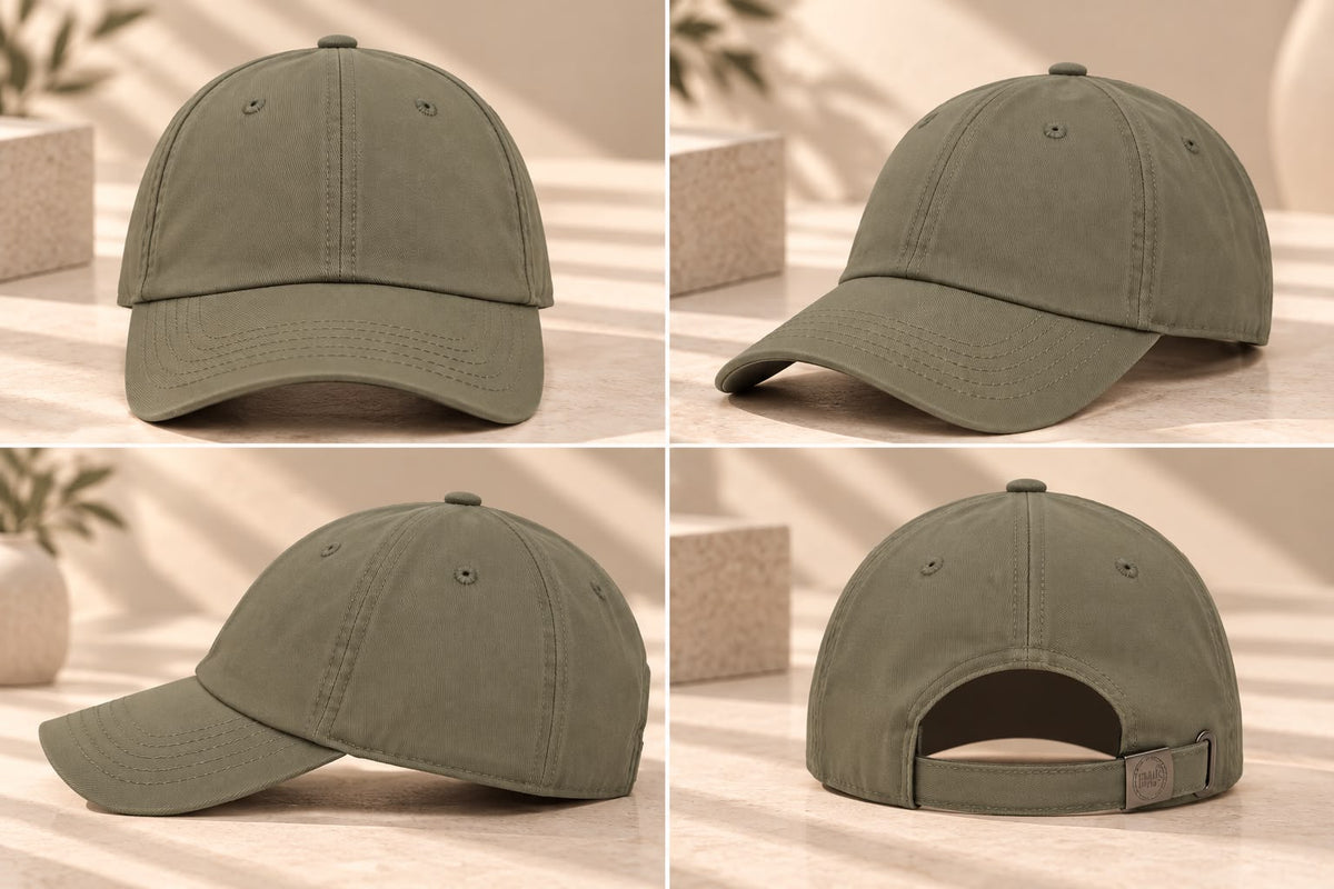 Men’s Classic Plain Baseball Cap – Olive Green