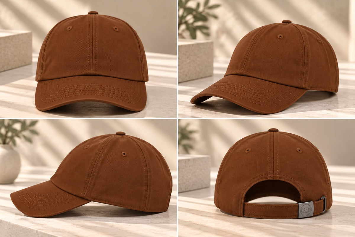 Men’s Classic Plain Baseball Cap – Bronze Brown
