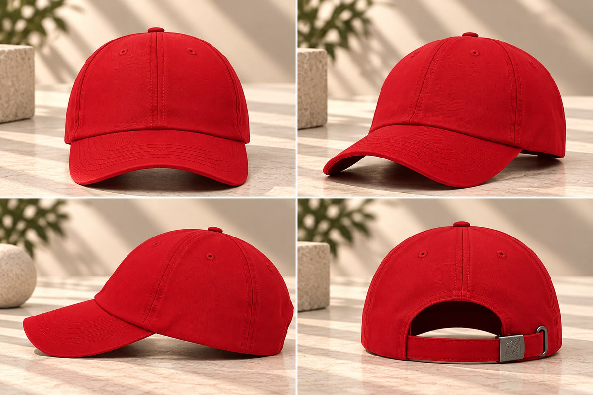 Men’s Classic Plain Baseball Cap – Red