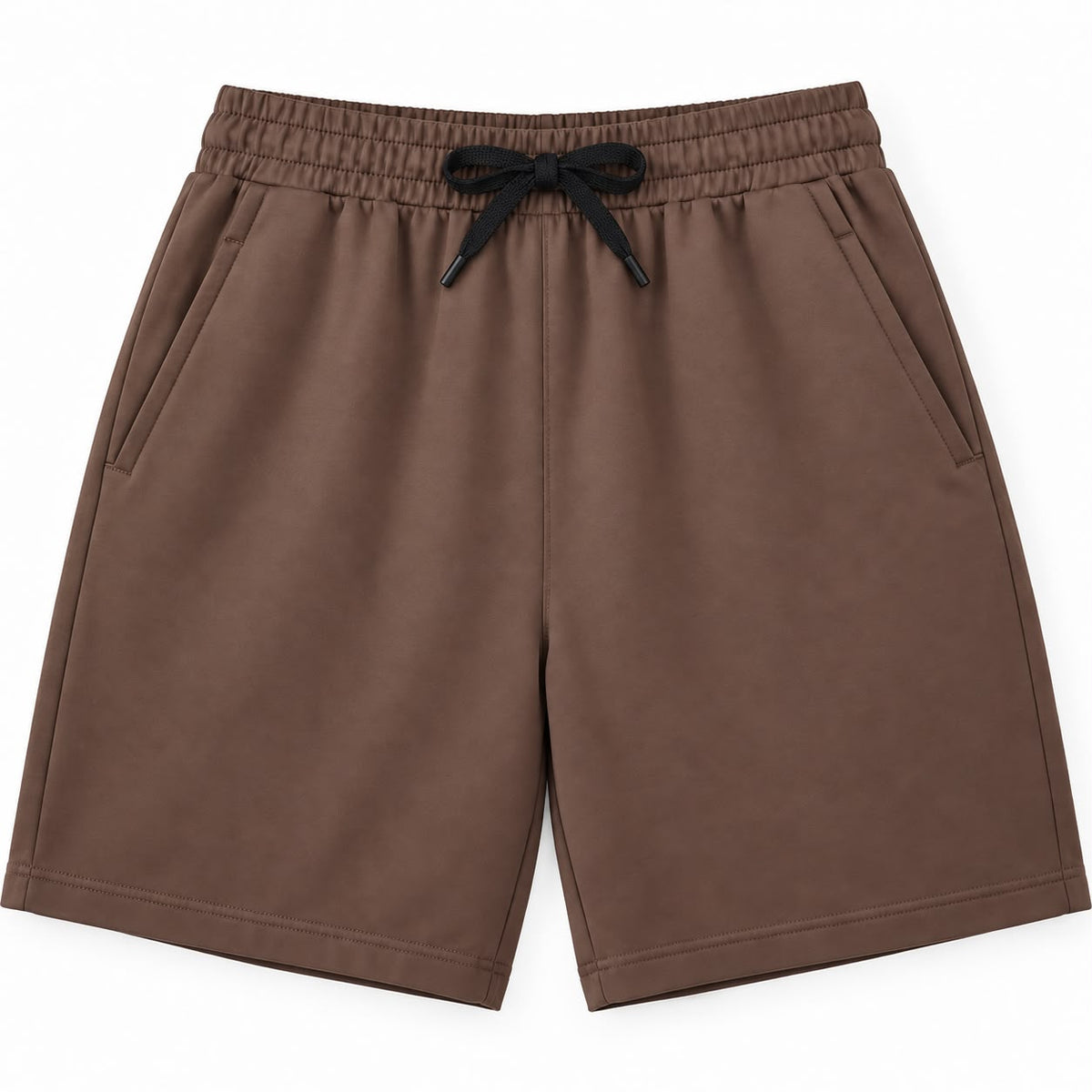 Men’s Cotton Blend Drawstring Shorts – Brown