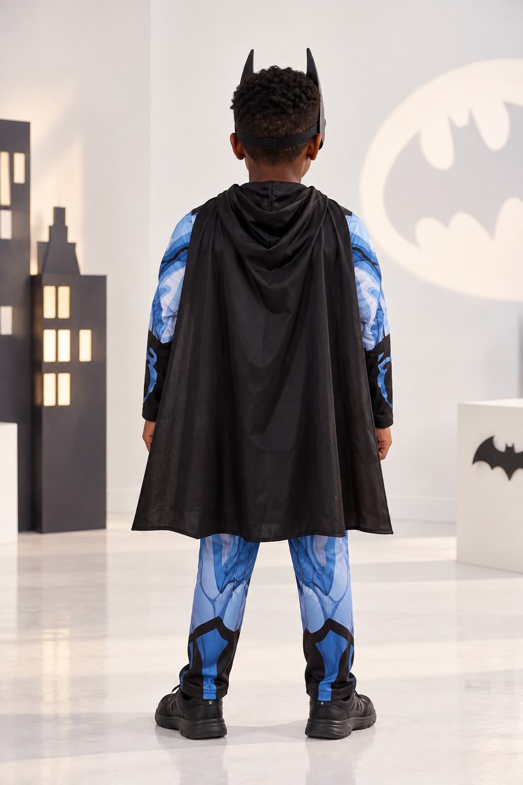 Kids’ Batman Costume Set with Cape & Mask – Blue & Black