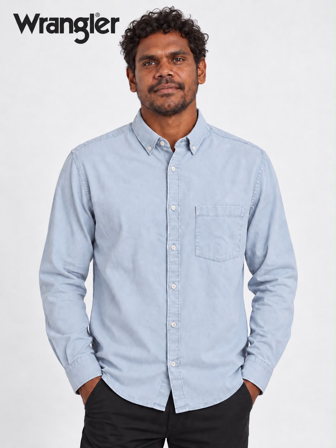 Men’s Wrangler Long Sleeve Denim Shirt – Multiple Designs