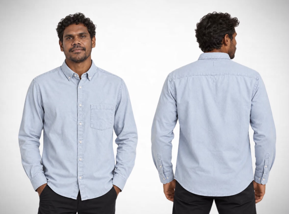 Men’s Wrangler Long Sleeve Denim Shirt – Multiple Designs