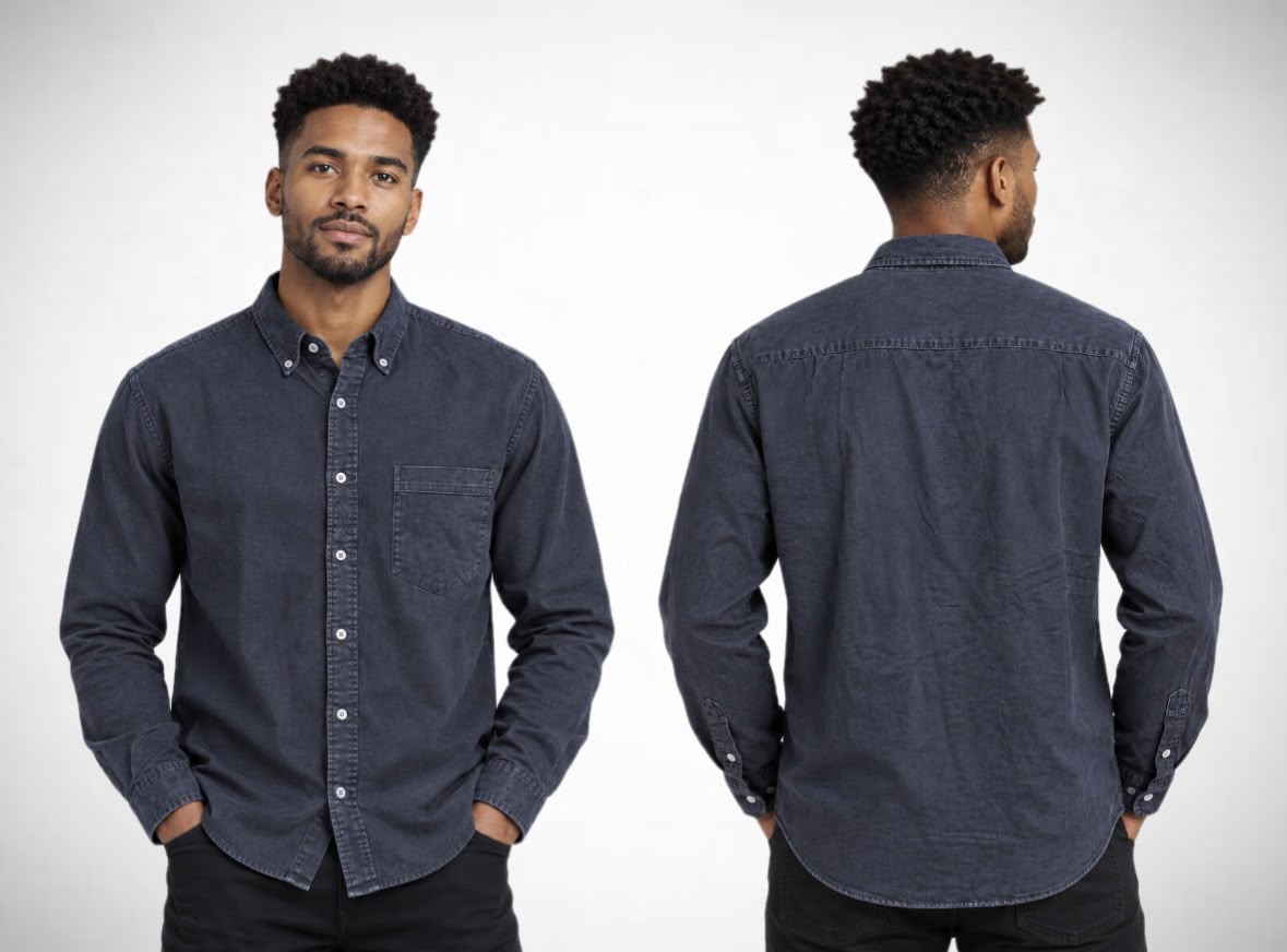 Men’s Wrangler Long Sleeve Denim Shirt – Multiple Designs