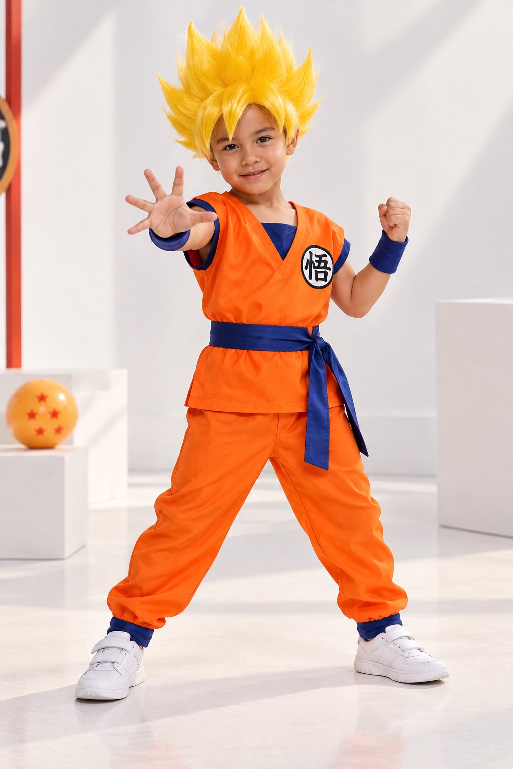 Kids’ Dragon Ball Z Goku Costume Set – Orange & Blue