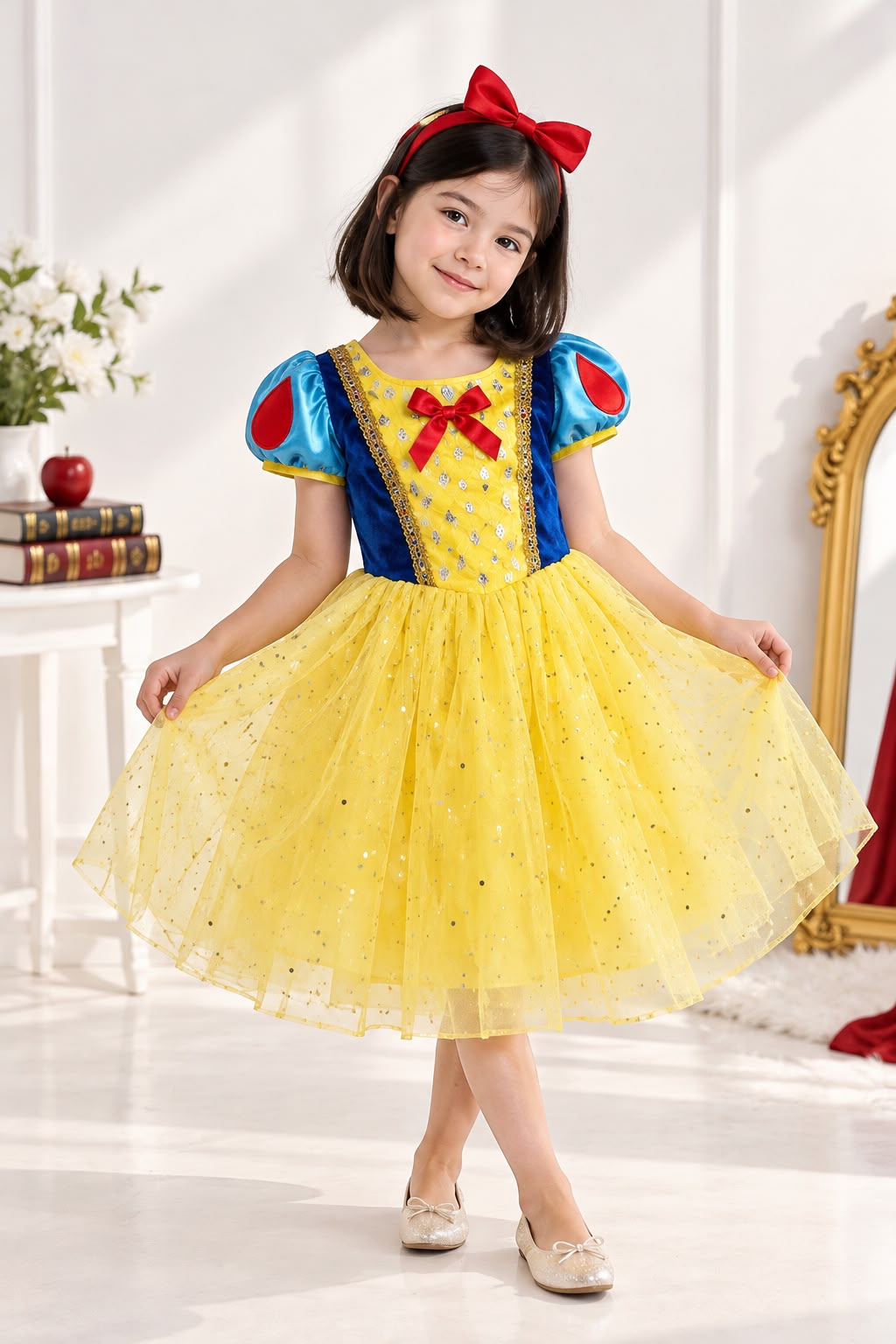 Girls’ Snow White Princess Costume – Blue & Yellow