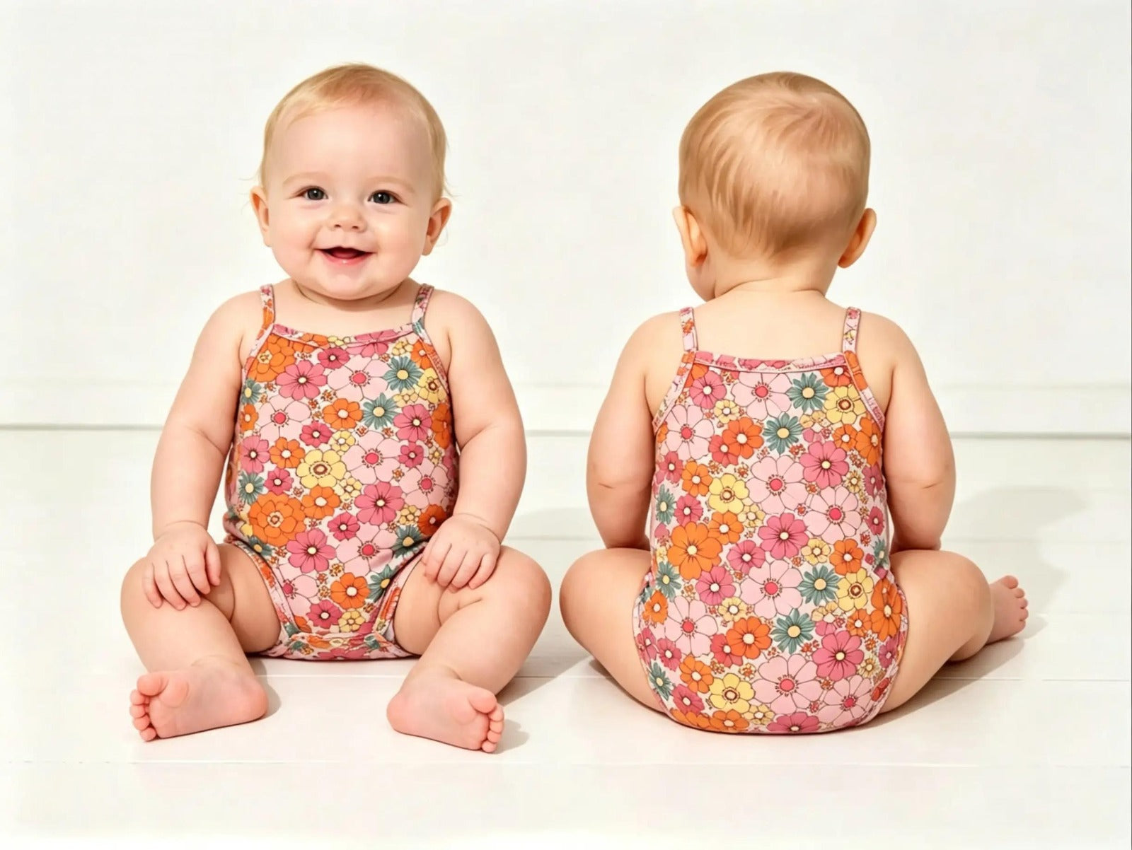 Infant Girls Sleeveless Bodysuit 5-Pack – Floral & Pastel Prints