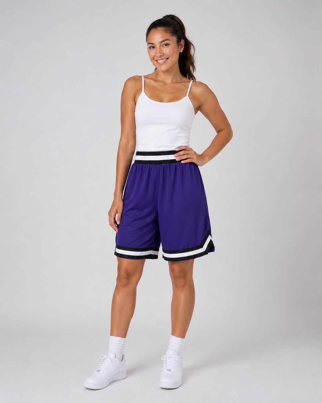 Title: Women’s Basketball Shorts UR-16 – Purple