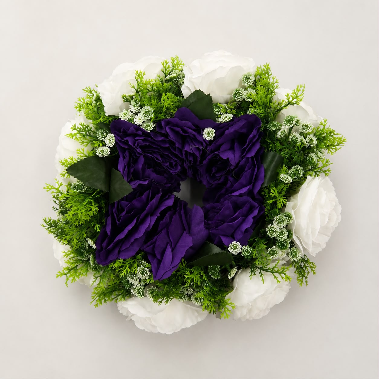 Small Deluxe Purple & White Artificial Flower Ring