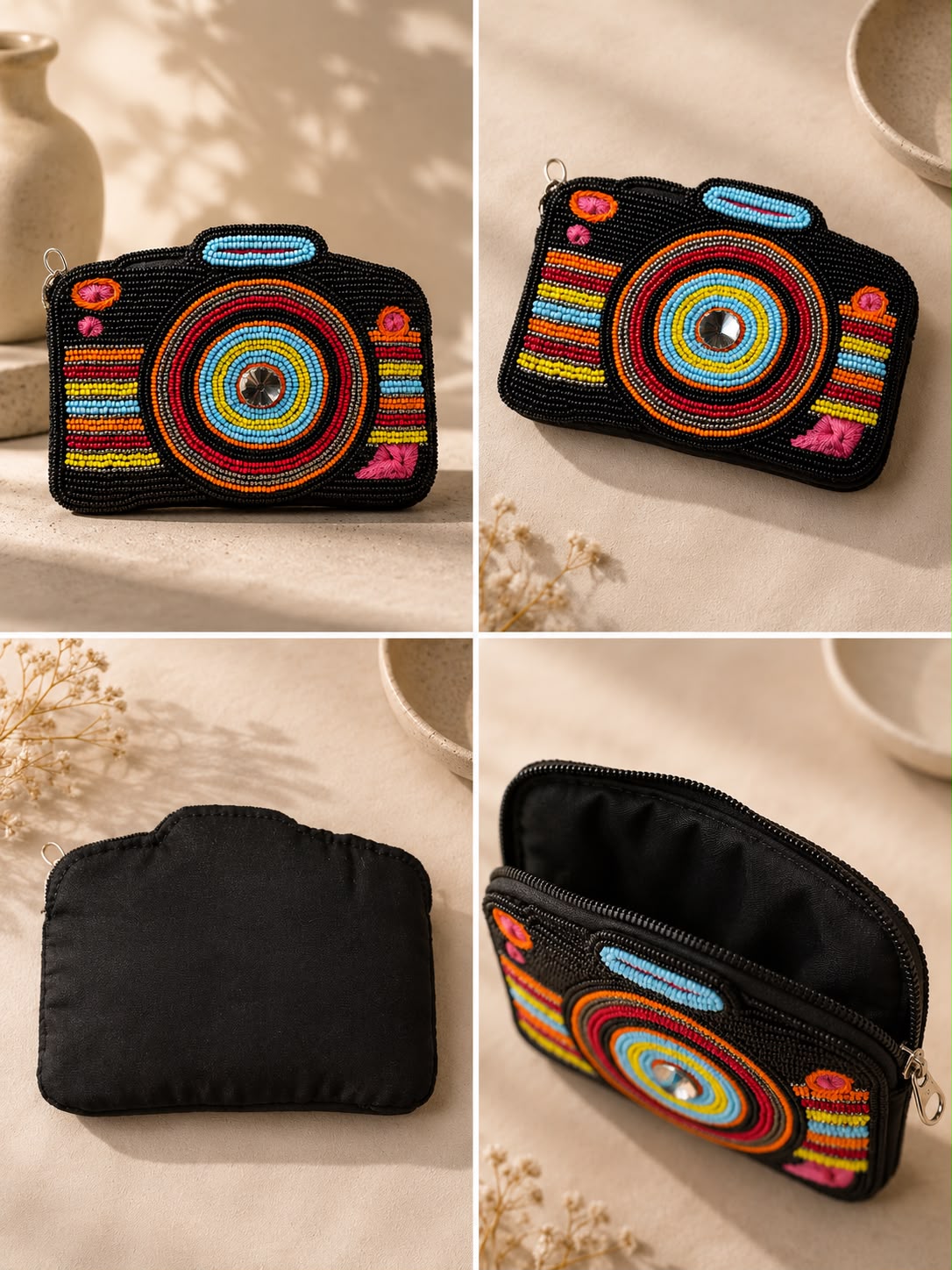 Beaded Novelty Zip Coin Purse – Assorted Designs